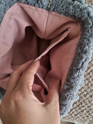 Puffy bag μεσαίου μεγέθους γκρι σαν καινούργιο