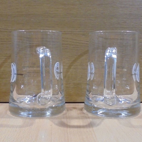 Warsteiner beer set of two used promotional glass mugs 0.5l