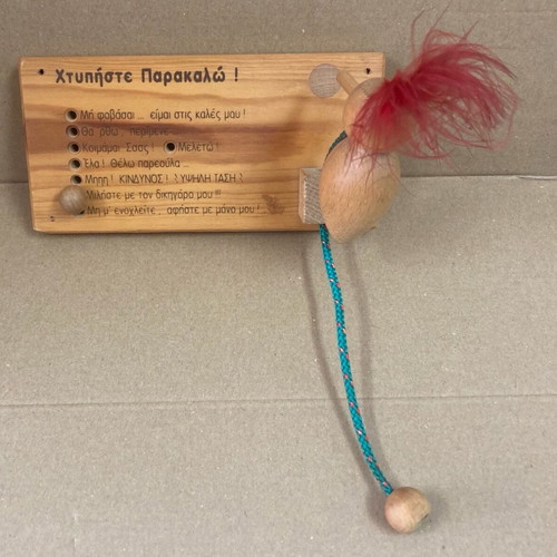 Woodpecker door humorous sign used
