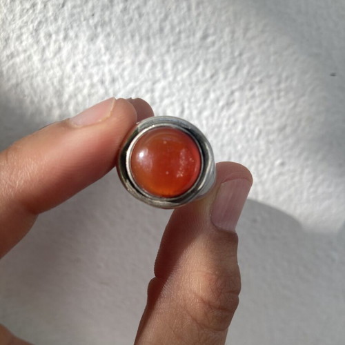 Vintage Atelier handmade 925 silver ring with natural carnelian