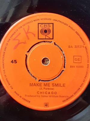 Chicago Make Me Smile / Colour My World 7" single μεταχειρισμένο, rock