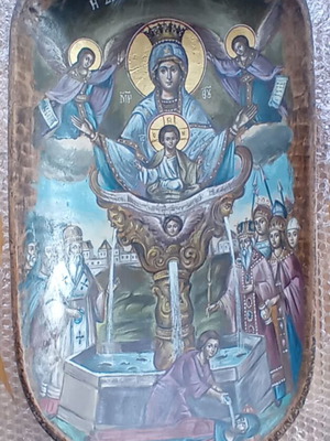Χειροποίητη εικόνα Ζωοδόχου Πηγής, 61x30 εκ.