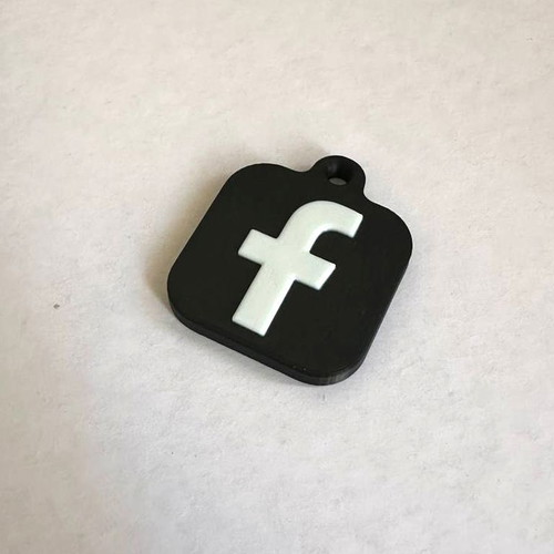 3D-Printed Facebook Keychain with NFC Chip made to order, multicolor