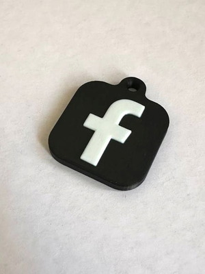 3D-Printed Facebook Keychain with NFC Chip made to order, multicolor
