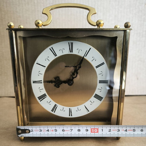 Vintage Mauthe Brass Mechanical Table Clock used