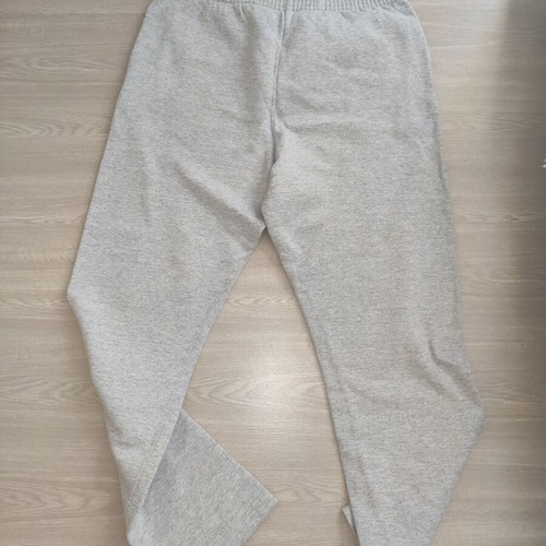 Russell Athletic men's light grey sweatpants with embroidered logo, size M-L