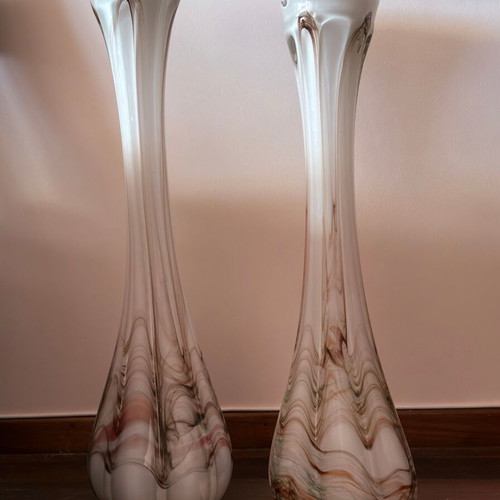 Vintage Murano floor vases pair