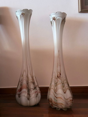 Vintage Murano floor vases pair