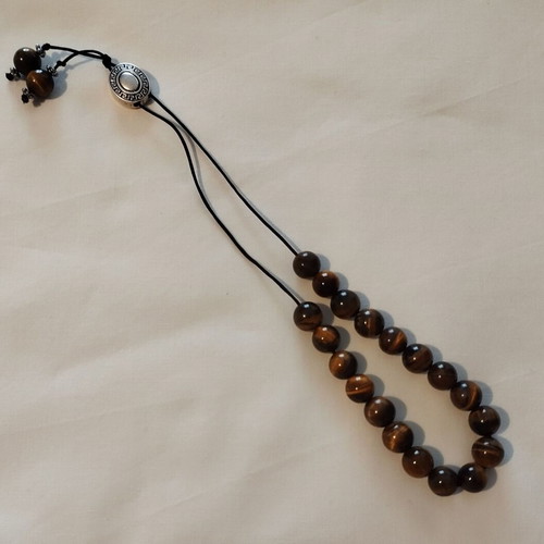 Worry beads with tiger eye semiprecious stones new