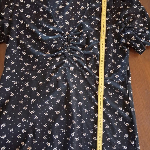 Mango floral blouse black used, size L