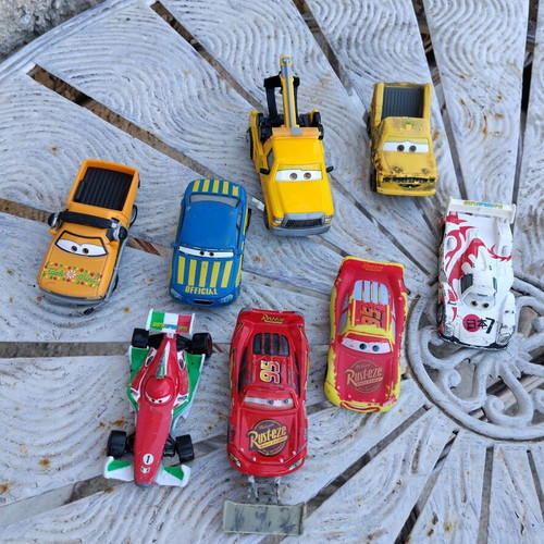 Set of 9 Disney Pixar Cars toy cars used, Mattel metal and plastic