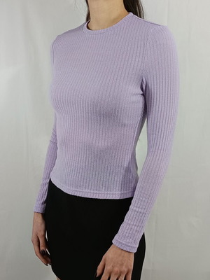 Shein lilac rib knit long-sleeve top like new