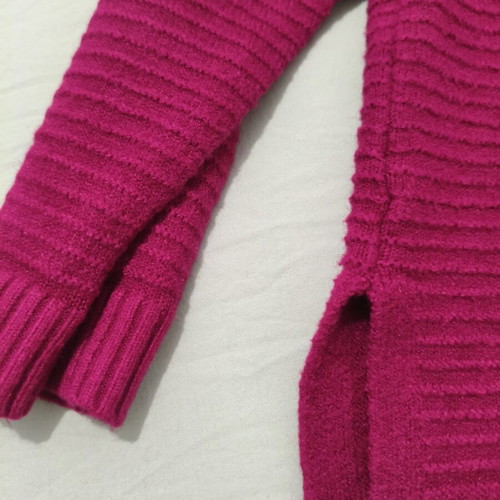 Oversized knitted turtleneck sweater with pockets H&L magenta like new, size M/L