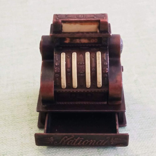 PlayMe Metal Miniature Cash Register National 1970s like new