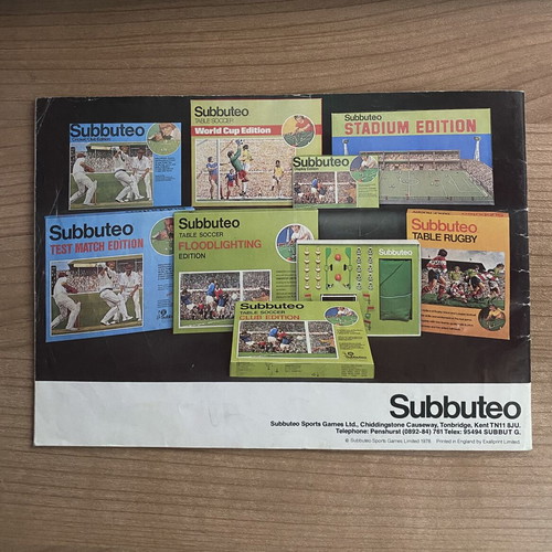Subbuteo vintage catalogue team book since 1978