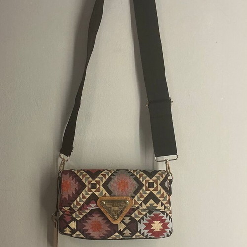 Dolce crossbody bag with ethnic pattern new, multicolor