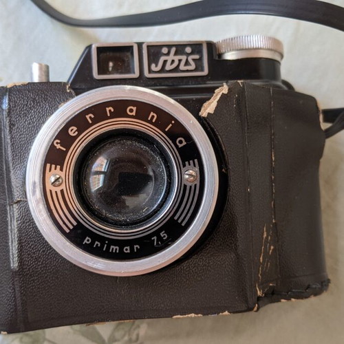 Vintage Ferrania Ibis Camera with Leather Case used