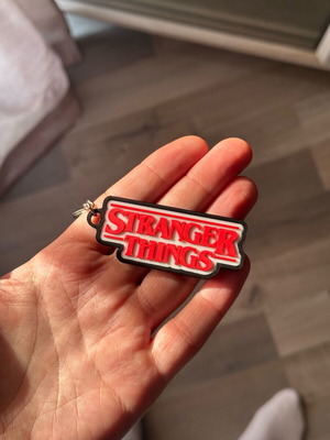 Stranger Things keychain new, 3d printed, black and white