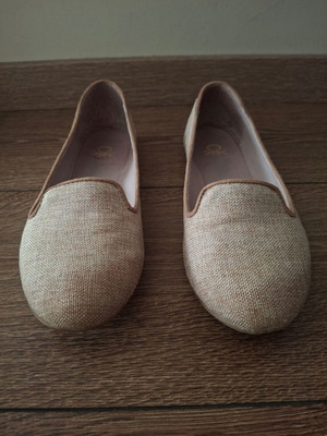 Benetton women's summer ballerina shoes used, size 38, beige