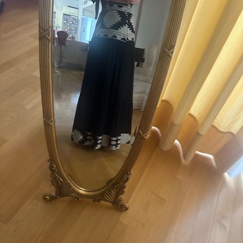 Anna Samouka set skirt with crop black cotton embroidered, like new