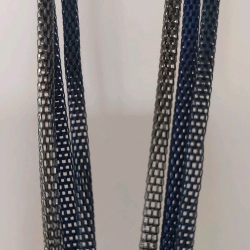 Long necklace new with three rows blue-gray My Own