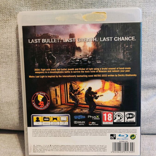 Metro Last Light PS3 used in very good condition