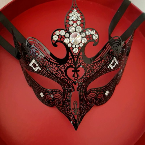 Authentic Venetian masquerade mask with Swarovski crystals like new