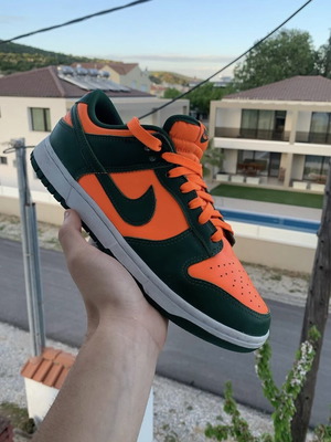 Nike Dunk Hurricane sneakers, green and orange, size 43