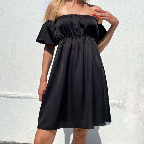 Satin dress, size S, black