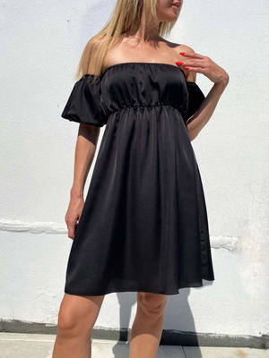 Satin dress, size S, black