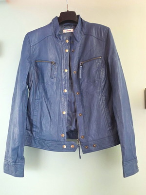 Orsay women's leather jacket used, blue, size M