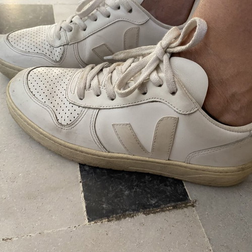 Veja sneakers size 39 used, white with beige sole