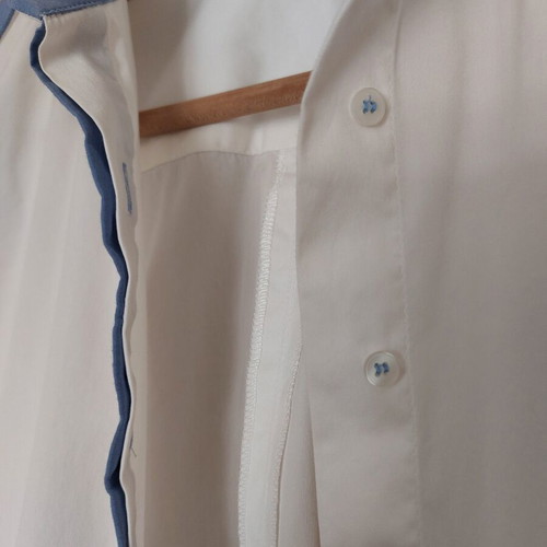 Zara Basic Women's Shirt Medium white with blue collar like new