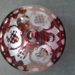 Bohemian antique prewar ruby Egermann fondant dish used
