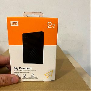 Western Digital My Passport (2019) USB 3.2 Εξωτερικός HDD 2TB 2.5" Μαύρο Σφραγισμένος