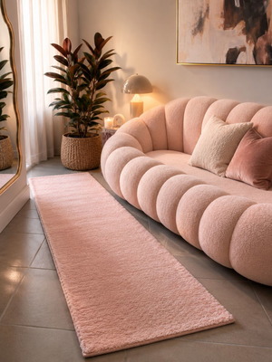 Pink rug 130x100 cm like new with thick pile