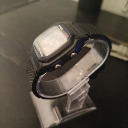Casio W800H watch with two straps, grey and black