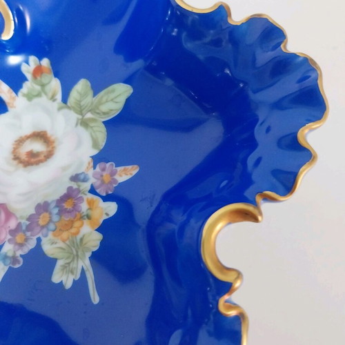 Vintage Winterling Ruslau Bavaria serving platter, blue and gold, 21cm