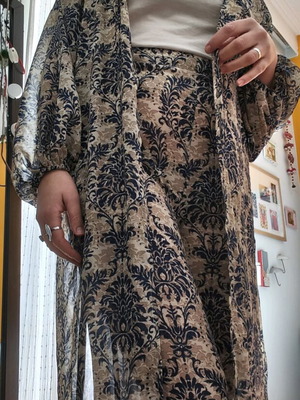 Дамски комплект Shein палацо панталон и свободна риза като нов, размер M