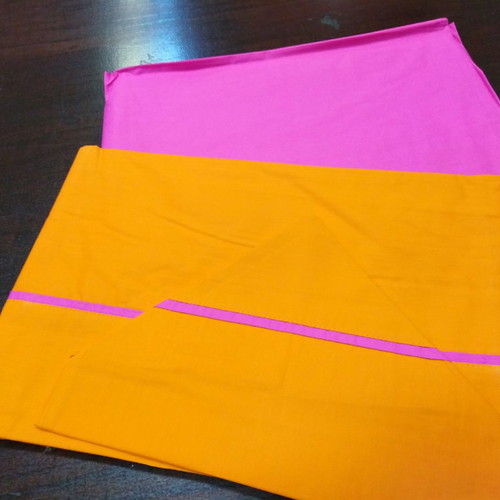 Baby crib sheet set fuchsia with orange, new cotton