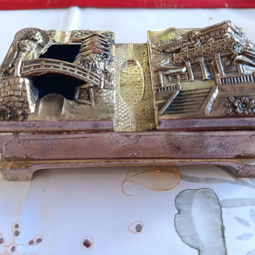 Japanese Silver Plated Smoking Set used with Detachable Ashtray 1950–1955
