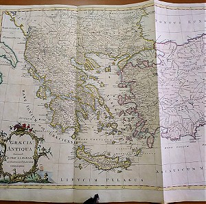 Αυθεντικός επιχρωματισμένος χάρτης της Ελλάδας