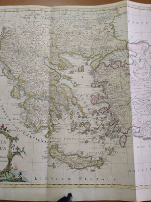 Αυθεντικός επιχρωματισμένος χάρτης της Ελλάδας μεταχειρισμένος