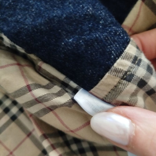 Burberry denim coat with hood, unisex, sizes S and M