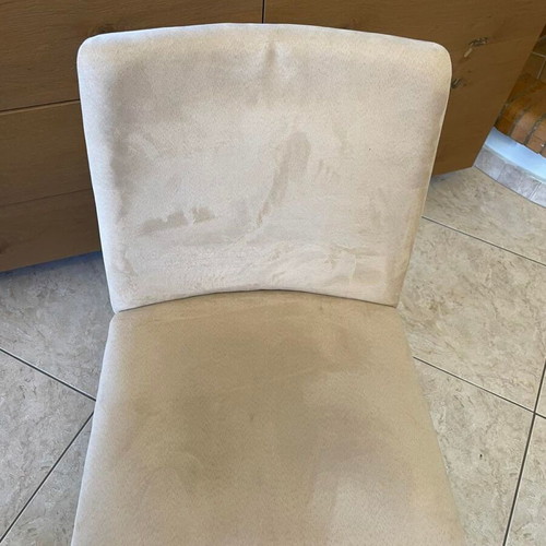 Dining chairs, set of 4, beige fabric
