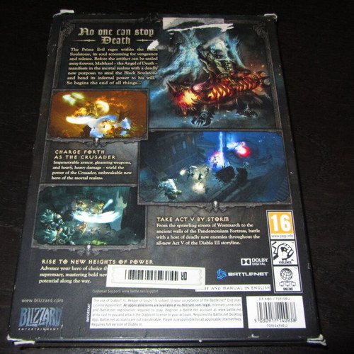 Diablo 3 Reaper of Souls used outer case without game