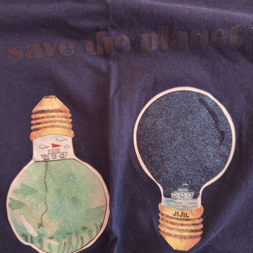 Jijil women's t-shirt with lamp design like new, size IT 44