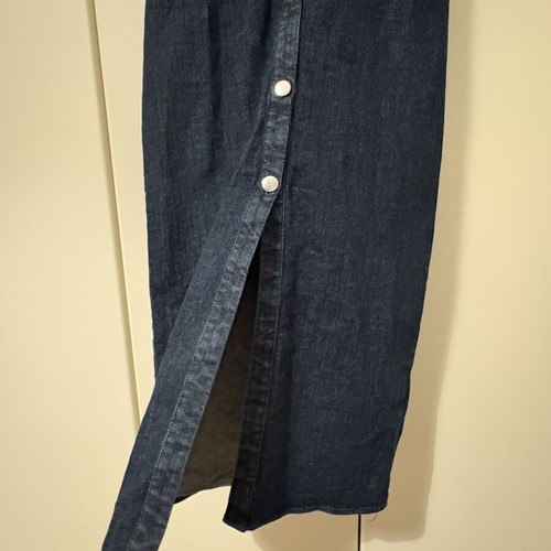 Zara denim midi dress with side zipper and front slit