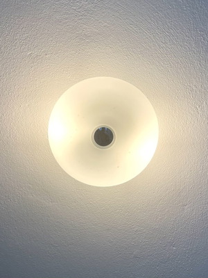 Ceiling and wall light with frosted white glass, 2 E27 bulbs