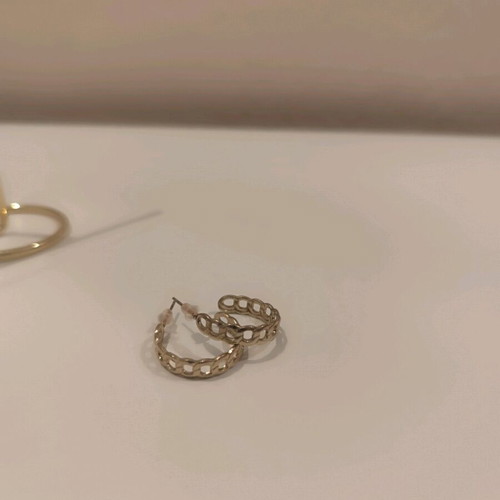 Earrings in romantic style, gold, new